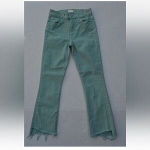 Mother Sz 25 Teal Lagoon The Insider Crop Step Fray Play Date Jeans